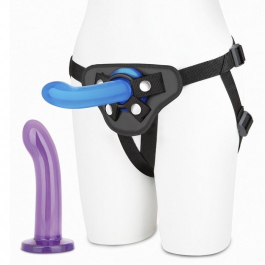 Страпон унисекс Beginners Strap-On с 2 насадками - 15 и 13 см. - Lux Fetish - купить с доставкой в Керчи