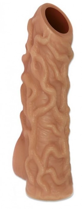 Телесная насадка с венками и открытой головкой Nude Sleeve S - 10 см. - KOKOS - в Керчи купить с доставкой
