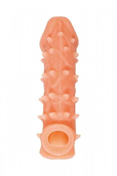 Телесная закрытая насадка с пупырышками Cock Sleeve Size M - 15,6 см. - KOKOS - в Керчи купить с доставкой