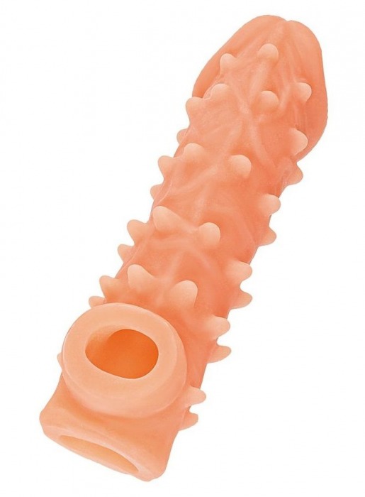 Телесная закрытая насадка с пупырышками Cock Sleeve Size L - 17,6 см. - KOKOS - в Керчи купить с доставкой