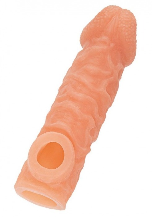 Телесная закрытая насадка с шершавой головкой Cock Sleeve Size L - 17,6 см. - KOKOS - в Керчи купить с доставкой