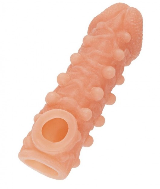 Телесная закрытая насадка с шариками Cock Sleeve Size S - 13,8 см. - KOKOS - в Керчи купить с доставкой