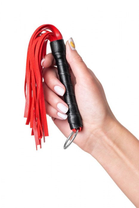 Красно-черный флоггер Anonymo - 28 см. - ToyFa - купить с доставкой в Керчи