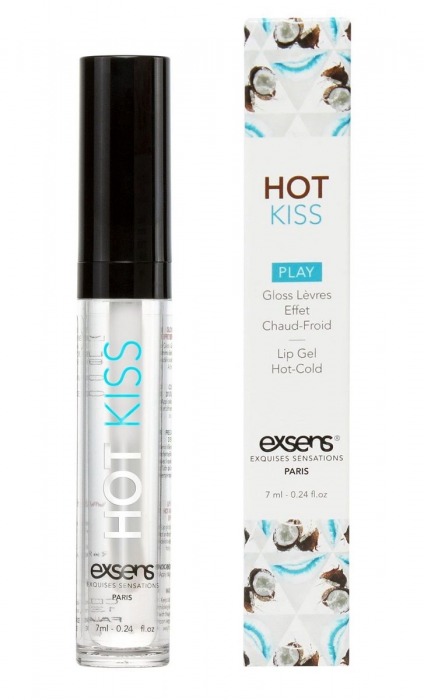 Блеск для губ Hot Kiss Coconut с ароматом кокоса - 7 мл. - Exsens - купить с доставкой в Керчи