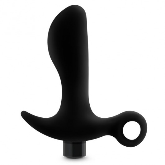 Черный анальный вибратор Silicone Vibrating Prostate Massager 01 - 10,8 см. - Blush Novelties - в Керчи купить с доставкой