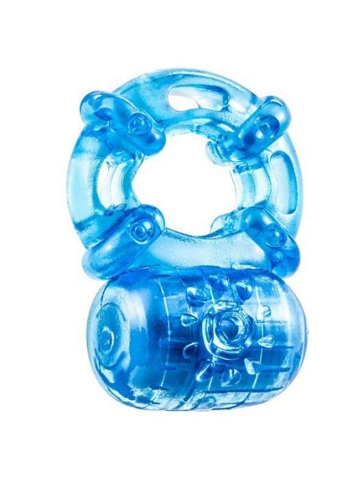 Голубое эрекционное виброкольцо Reusable 5 Function Cock Ring - Blush Novelties - в Керчи купить с доставкой