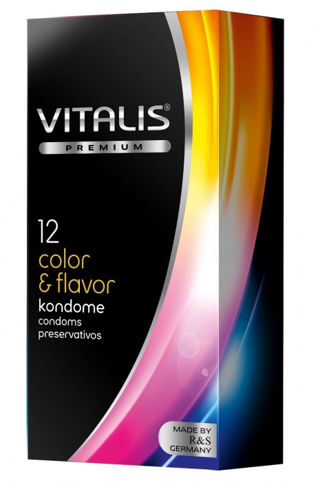 Цветные ароматизированные презервативы VITALIS PREMIUM color   flavor - 12 шт. - Vitalis - купить с доставкой в Керчи