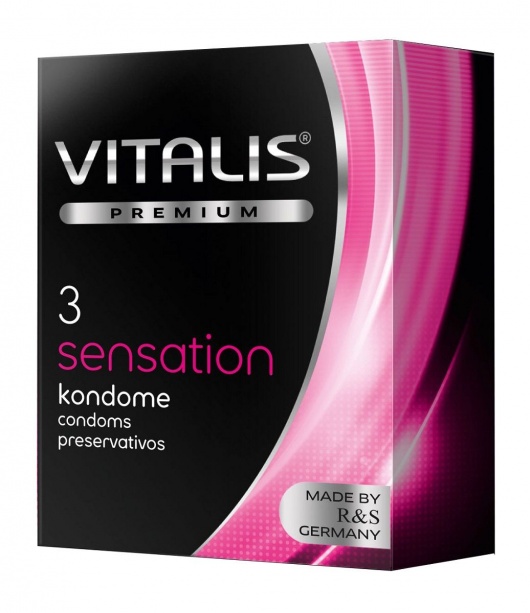 Презервативы с пупырышками и кольцами VITALIS PREMIUM sensation - 3 шт. - Vitalis - купить с доставкой в Керчи