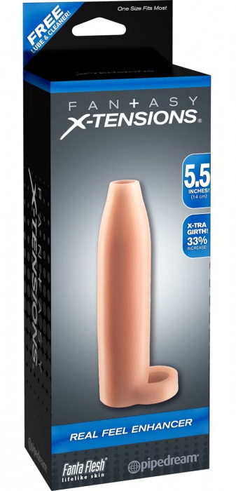Насадка-расширитель с кольцом для подхвата мошонки Real Feel Enhancer - 14 см. - Pipedream - в Керчи купить с доставкой
