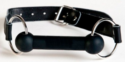 Чёрный кляп-трензель на кожаных ремешках - ToyFa - купить с доставкой в Керчи