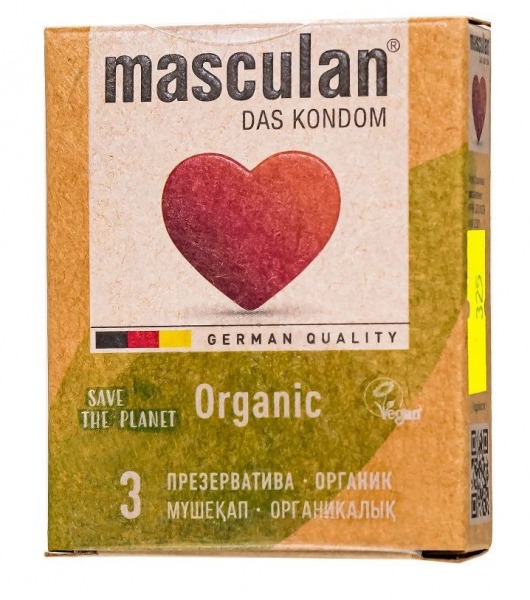 Экологически чистые презервативы Masculan Organic - 3 шт. - Masculan - купить с доставкой в Керчи