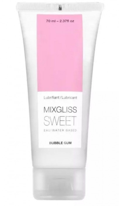 Смазка на водной основе Mixgliss Sweet с ароматом бабл-гам - 70 мл. - Mixgliss - купить с доставкой в Керчи