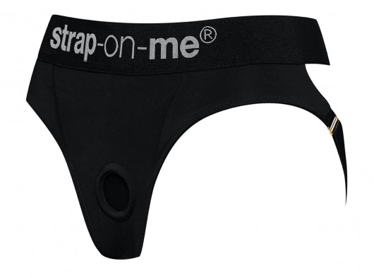 Черные трусики для насадок Heroine Lingerie Harness - size M - Strap-on-me - купить с доставкой в Керчи