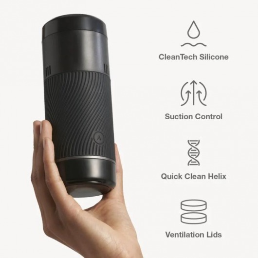 Черный мастурбатор с контролем всасывания Arcwave Pow Stroker - Arcwave - в Керчи купить с доставкой