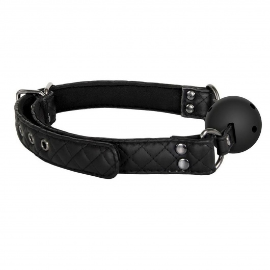 Черный кляп-шарик BALL GAG DIAMOND - Dream Toys - купить с доставкой в Керчи