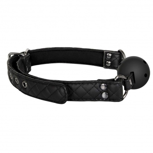 Черный кляп-шарик BALL GAG DIAMOND - Dream Toys - купить с доставкой в Керчи