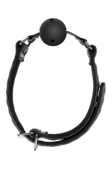 Черный кляп-шарик BALL GAG DIAMOND - Dream Toys - купить с доставкой в Керчи