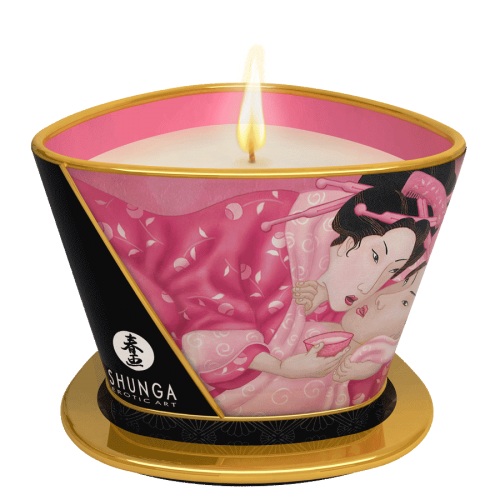 Массажная свеча Rose Petals с ароматом розы - 170 мл. - Shunga - купить с доставкой в Керчи