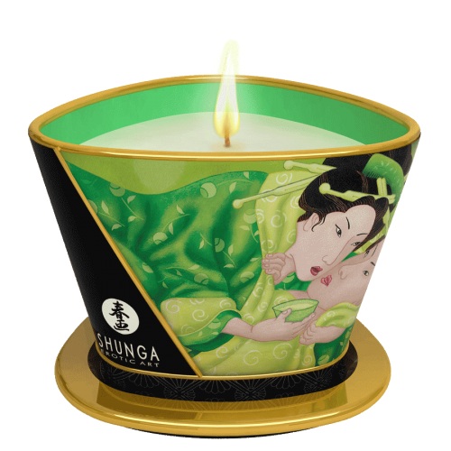 Массажная свеча Exotic Green Tea с ароматом зелёного чая - 170 мл. - Shunga - купить с доставкой в Керчи