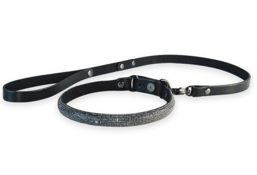 Эффектный сверкающий ошейник с поводком  Гламур - Sitabella - купить с доставкой в Керчи