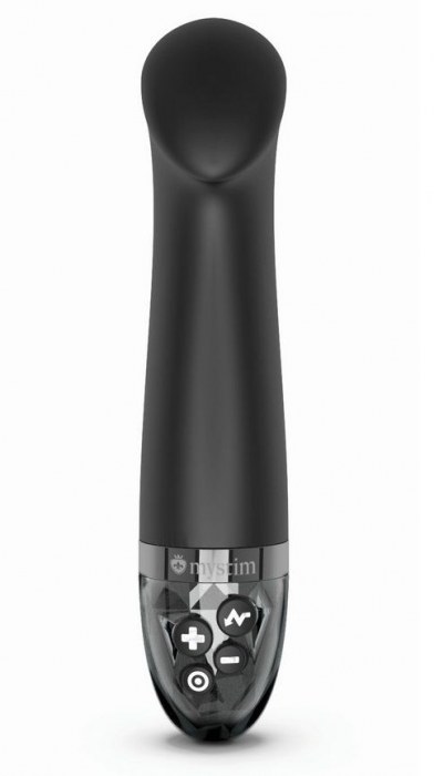 Черный вибратор с функцией электростимуляции Right on Ron - 17 см. - MyStim - купить с доставкой в Керчи