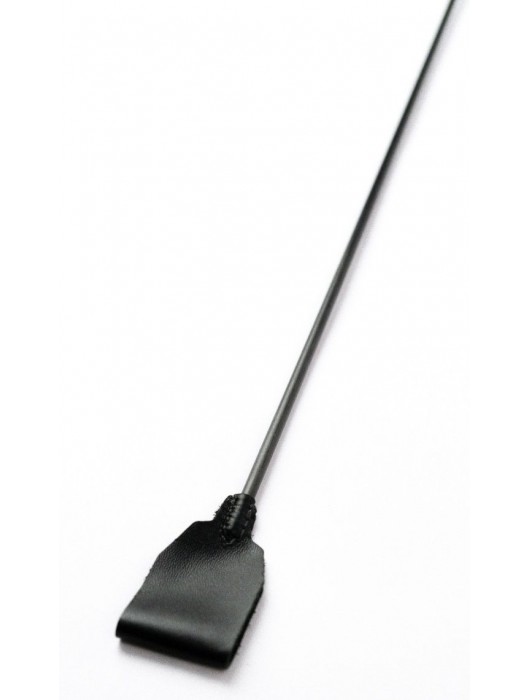 Черный кожаный стек с гладкой ручкой - 55 см. - Crazy Handmade - купить с доставкой в Керчи