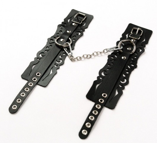 Узорчатые кожаные оковы с регулируемыми ремешками - Crazy Handmade - купить с доставкой в Керчи