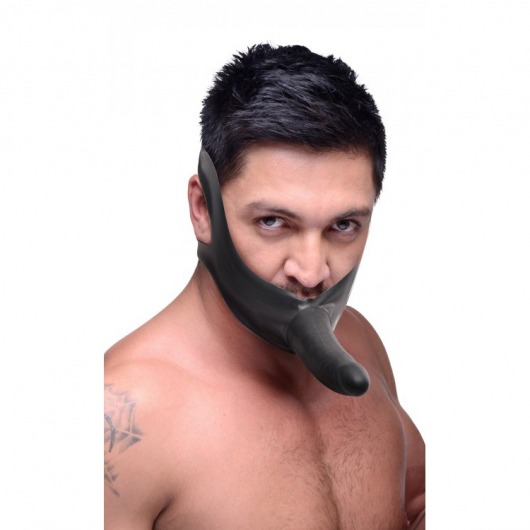 Черный кляп-страпон Masters Mini Face Fuck Strap-On - 14 см. - XR Brands - купить с доставкой в Керчи
