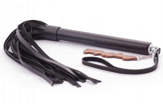 Черная кожаная плеть  Индиго  - 50 см. - Crazy Handmade - купить с доставкой в Керчи