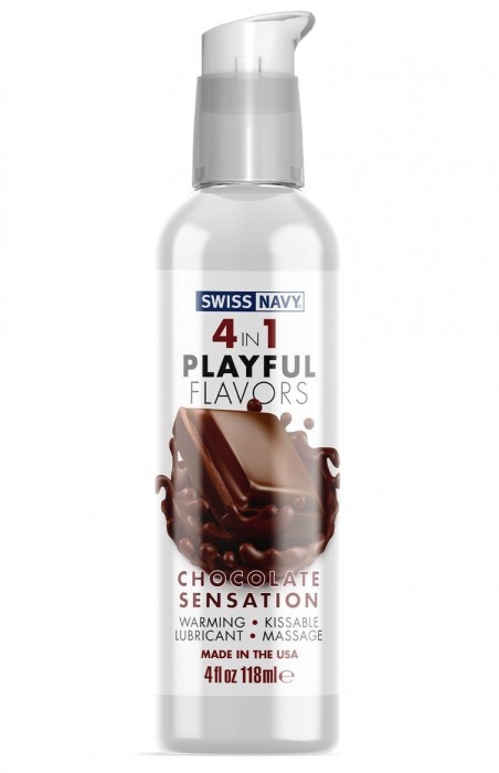 Массажный гель 4-в-1 Chocolate Sensation с ароматом шоколада - 118 мл. - Swiss navy - купить с доставкой в Керчи