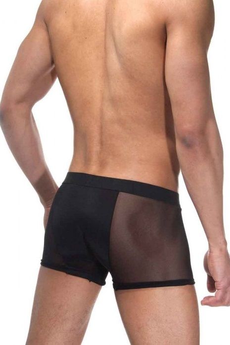 Черные мужские трусы-боксеры с прозрачными вставками по бокам - La Blinque купить с доставкой