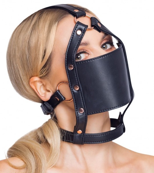 Черный намордник с кляпом-шаром Head Harness With A Gag - Orion - купить с доставкой в Керчи