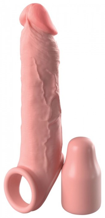 Телесная насадка-удлинитель 2 Inch Silicone X-tension with Strap - 20,3 см. - Pipedream - в Керчи купить с доставкой