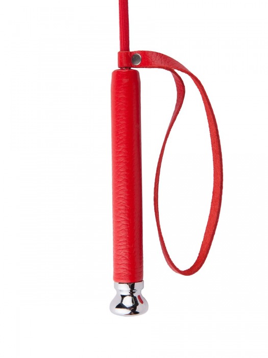 Красный стек с кожаной ручкой - 70 см. - Sitabella - купить с доставкой в Керчи