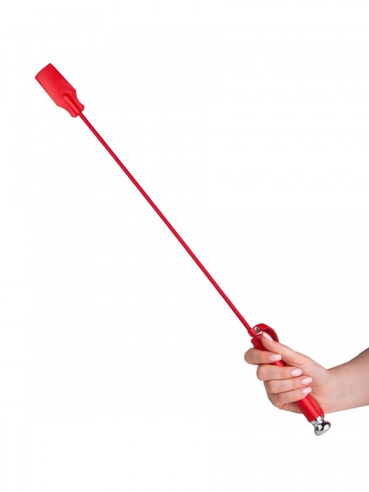 Красный стек с кожаной ручкой - 70 см. - Sitabella - купить с доставкой в Керчи