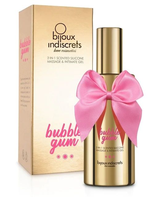 Гель с ароматом жвачки Bubblegum 2-in-1 Scented Silicone Massage And Intimate Gel - 100 мл. - Bijoux Indiscrets - купить с доставкой в Керчи