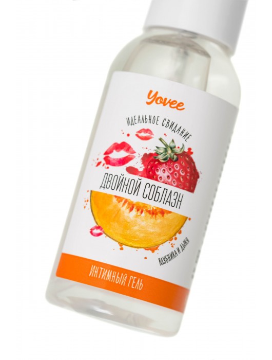 Съедобная гель-смазка Yovee «Двойной соблазн» с Д-пантенолом и вкусом клубники и дыни - 50 мл. - ToyFa - купить с доставкой в Керчи