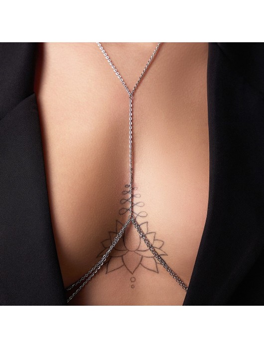 Оригинальная серебристая цепочка на грудь - Сима-Ленд купить с доставкой