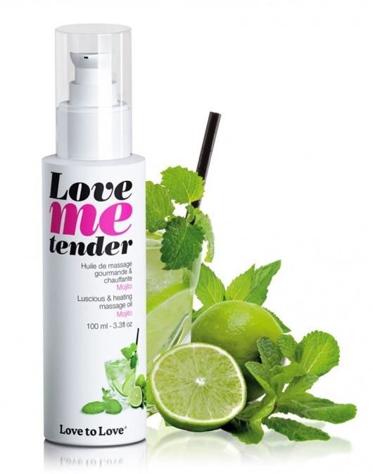 Съедобное согревающее массажное масло Love Me Tender Mojito с ароматом мохито - 100 мл. - Love to Love - купить с доставкой в Керчи