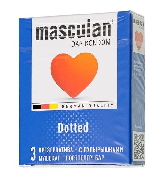Презервативы с пупырышками Masculan Dotted - 3 шт. - Masculan - купить с доставкой в Керчи