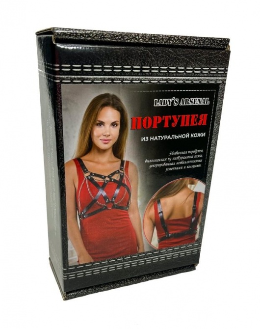 Портупея из натуральной кожи с цепочками - БДСМ Арсенал - купить с доставкой в Керчи