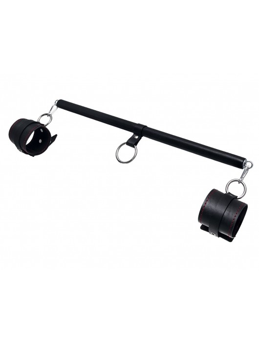 Черная распорка для ног с кожаными манжетами - Pecado - купить с доставкой в Керчи