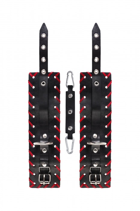 Черно-красные оковы из натуральной кожи - Pecado - купить с доставкой в Керчи
