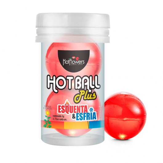 Лубрикант на масляной основе Hot Ball Plus с охлаждающе-разогревающим эффектом (2 шарика по 3 гр.) - HotFlowers - купить с доставкой в Керчи