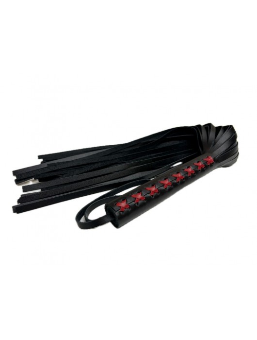 Кожаная плеть Sex Game с красным плетением на рукояти - 57 см. - БДСМ Арсенал - купить с доставкой в Керчи