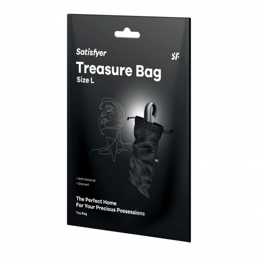 Черный мешочек для хранения игрушек Treasure Bag L - Satisfyer - купить с доставкой в Керчи