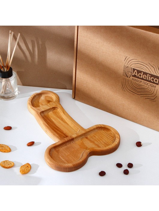 Деревянное блюдо для подачи в форме члена (32,5 х 20 х 1,7 см) - Сима-Ленд - купить с доставкой в Керчи