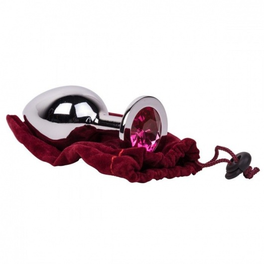 Большой стальной плаг с розовым кристаллом Pink Bubble Gum - 9,5 см. - Erotic Fantasy - купить с доставкой в Керчи