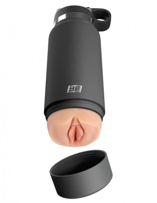 Серый мастурбатор в виде бутылки F*ck Flask - Pipedream - в Керчи купить с доставкой
