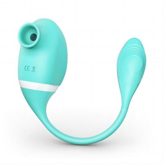 Мятный вакуумный вибростимулятор Tadpole Vibrating Dual Stimulation с виброхвостиком - Tracy s Dog